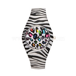 Women's Stainless Steel Silicone Quartz Wrist Watches, Black, 240x18mm; Watch Head: 51x41x9mm; Watch Face: 32mm(WACH-N033-01H)
