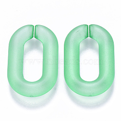 Transparent Acrylic Linking Rings, Quick Link Connectors, for Cable Chains Making, Frosted, Oval, Green, 31x19.5x5.5mm, Inner Diameter: 19.5x7.5mm(X-OACR-S036-006A-K06)