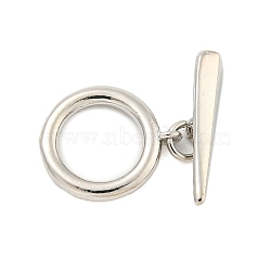 Brass Toggle Clasps, Ring, Platinum, Ring: 13x11x1.7mm, Hole: 1.2mm, Bar: 15.5x4.5x3.5mm, Hole: 1.2mm(KK-A223-27P)