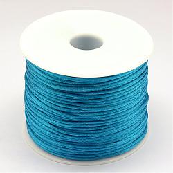 Nylon Thread, Rattail Satin Cord, Dodger Blue, 1.5mm, about 100yards/roll(300 feet/roll)(NWIR-R025-1.5mm-374)