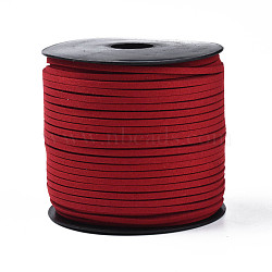 Eco-Friendly Faux Suede Cord, Faux Suede Lace, FireBrick, 3.0x1.4mm, about 98.42 yards(90m)/roll(LW-R007-3.0mm-1049)