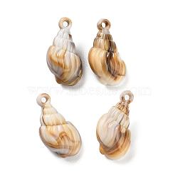 Opaque Acrylic Pendants, Imitation Gemstone, Spiral Shell Shape, Tan, 25x15x11mm, Hole: 2mm, about 344pc/500g(OACR-U004-06B)