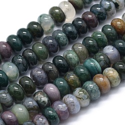 Natural Indian Agate Beads Strands, Rondelle, 8x5mm, Hole: 1mm, about 74pcs/strand, 15.15 inch(38.5cm)(G-E507-06A)