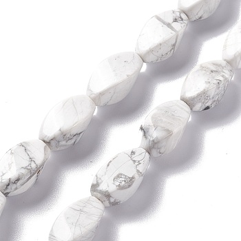 Natural Howlite Beads Strands, Twist, 17x8x8mm, Hole: 1mm, about 24pcs/strand, 15.55''(39.5cm)