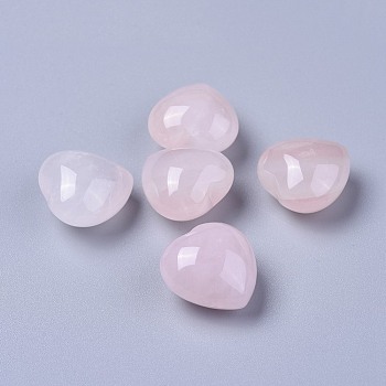Natural Rose Quartz Heart Love Stone, Pocket Palm Stone for Reiki Balancing, 20x20x13~13.5mm