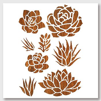 PET Hollow Out Drawing Painting Stencils, for DIY Scrapbook, Photo Album, Plants Pattern, 210x297mm