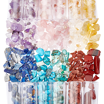 240G 12 Style Natural & Synthetic Mixed Gemstone Beads, No Hole/Undrilled, Chip, Mixed Color, 2~10.5x2~7x2~4mm, 20g/style