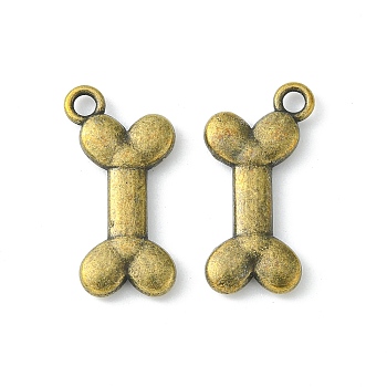 Tibetan Style Alloy Pendants, Lead Free, Nickel Free and Cadmium Free, Bone, Antique Bronze, 22x11x2mm, Hole: 2mm