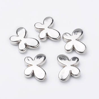 CCB Plastic Beads, Butterfly, Platinum, 17x12x4mm, Hole: 2mm
