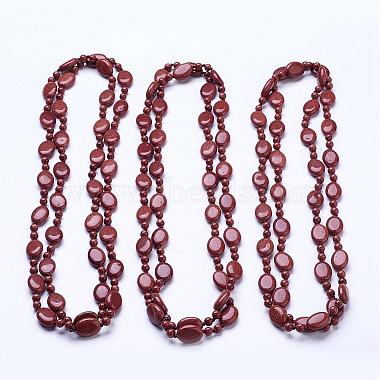 Synthetic Goldstone Multi-strand Necklaces(NJEW-G921-04)-3