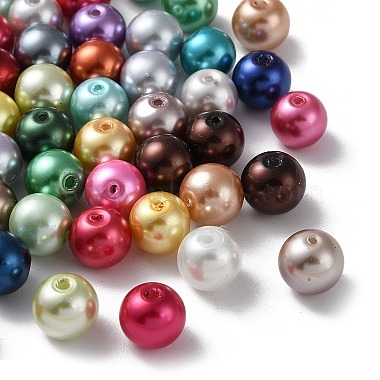 10mm Mixed Color Round Glass Beads
