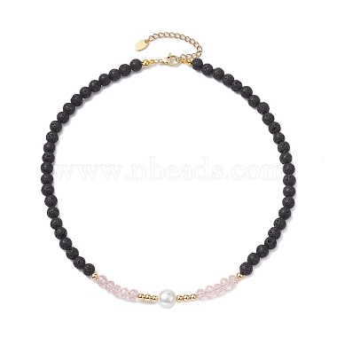 Natural Lava Rock Beaded Necklaces(NJEW-JN04856)-4