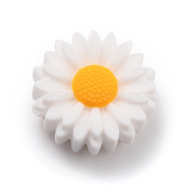 White Flower Silicone Beads