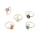 Copper Wired Gemstone Finger Rings(RJEW-JR00976)-2