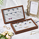 7-Slot Rectangle Walnut Wood Covered Velvet Ring Display Stands(RDIS-WH0019-02)-4