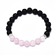 Natürlichen Rosenquarz Perlen Armbänder strecken(BJEW-R309-02-A05)-1