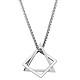 304 Stainless Steel Triangle & Rhombus Pendant Necklace with Box Chains(JN1045C)-1