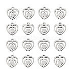 Non-Tarnish 304 Stainless Steel Charms, Stamping Blank Tag, Heart with Heart, Stainless Steel Color, 13.8x12.8x1mm, Hole: 2mm(STAS-Q201-T174)
