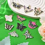 10Pcs 10 Styles Alloy Enamel Pendants, Butterfly Charm, Mixed Color, 14~26.5x22~28x1.5mm, Hole: 1.8~2.5mm, 1pc/style(ENAM-FP0002-30)