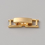 Brass Fold Over Clasps, Rectangle, Real 18K Gold Plated, 16.5x4.5x4.5mm(KK-WH0079-109B-G)