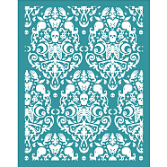 Silk Screen Printing Stencil, for Painting on Wood, DIY Decoration T-Shirt Fabric, Turquoise, Skull, 127x100mm(DIY-WH0586-0008)