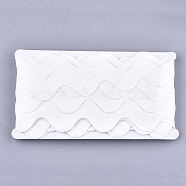 Polyester Ribbons, Wave Shape, Creamy White, 38~40mm, 10yard/card(SRIB-S050-E09)