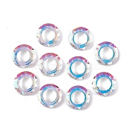 Electroplate Glass Linking Rings, Crystal Cosmic Ring, Prism Ring, Faceted, Back Plated, Round Ring, WhiteSmoke, 20x5~5.5mm, Inner Diameter: 11mm(GLAA-A008-04B-03)