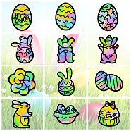Suncatcher Craft Set, for Kids Window Paint Art Painting, Easter Theme Pattern, 19.9~21x7.6~21cm, about 12pcs/set(DIY-WH0342-016)