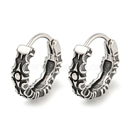 316 Surgical Stainless Steel Hoop Earrings, Star, Antique Silver, 14x4mm(EJEW-D096-09D-AS)