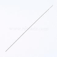 Iron Beading Needle, Twisted, Platinum, 10.3x0.02cm(IFIN-P036-05F)