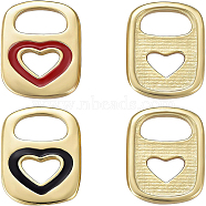 BENECREAT 20Pcs 2 Colors Brass Enamel Pendants, Real 18K Gold Plated, Long-Lasting Plated, Lock with Heart, Mixed Color, 16.5x10.5x1.7~1.9mm, Hole: 4.5x6.5mm, 10pcs/color(KK-BC0007-68)