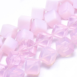 Opalite Beads Strands, Cube, 16.5x16.5x11.5mm, Hole: 1mm, Side Length: 11.5mm, about 22pcs/strand, 15.08 inch(38.3cm)(G-L557-32B)