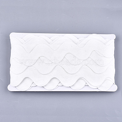 Polyester Ribbons, Wave Shape, Creamy White, 38~40mm, 10yard/card(SRIB-S050-E09)