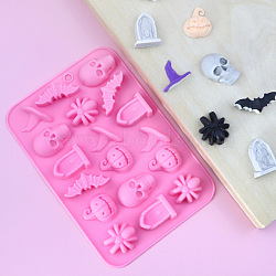 DIY Silicone Molds, Resin Casting Molds, for UV Resin, Epoxy Resin Craft Making, Halloween, Hot Pink, 180x124x14mm(PW-WG280E3-01)