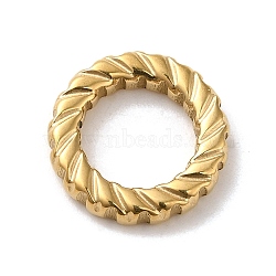 304 Stainless Steel Linking Rings, Twisted Ring, Real 14K Gold Plated, 14.5x2.5mm, Inner Diameter: 9mm(STAS-L022-265G)