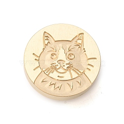 Golden Tone Wax Seal Brass Stamp Heads, for Wax Seal Stamp, Pet Series, Cat Shape, 25x14mm, Hole: 7mm(AJEW-U008-03G-22)