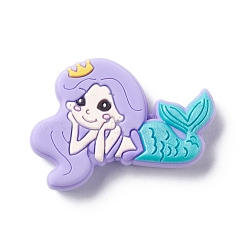 Silicone Beads, Baby Chew Teething Beads, Mermaid, Lilac, 26x37x8.5mm, Hole: 3.5mm(SIL-E003-06D)