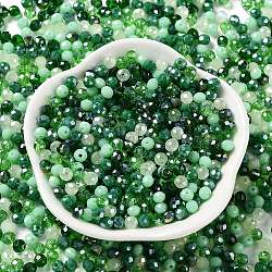 Glass Beads, Faceted, Rondelle, Lime Green, 4x3mm, Hole: 0.4mm, about 820pcs/60g(EGLA-A034-SM4mm-11)