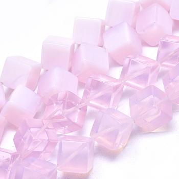 Opalite Beads Strands, Cube, 16.5x16.5x11.5mm, Hole: 1mm, Side Length: 11.5mm, about 22pcs/strand, 15.08 inch(38.3cm)