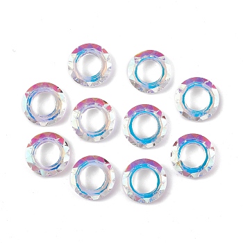 Electroplate Glass Linking Rings, Crystal Cosmic Ring, Prism Ring, Faceted, Back Plated, Round Ring, WhiteSmoke, 20x5~5.5mm, Inner Diameter: 11mm