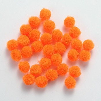 DIY Doll Craft Pom Pom Yarn Pom Pom Balls, Dark Orange, 10mm, about 2000pcs/bag