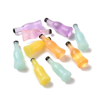 Resin Imitation Corktail Bottles, Mini Beverage Bottle, for Home Display Decorations, Dollhouses, Mixed Color, 28x10mm