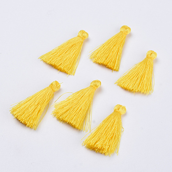 Polyester Tassel Pendant Decorations, Yellow, 30~35mm