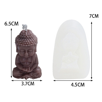 DIY Silicone Candle Molds, Resin Casting Molds, For UV Resin, Epoxy Resin Jewelry Making, Buddha Statue, White, 7x4.5cm