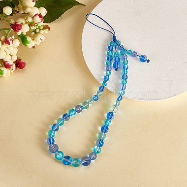 Round Synthetic Moonstone Beaded Mobile Straps(HJEW-SW00042-08)-5
