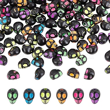 Mixed Color Skull Acrylic Beads