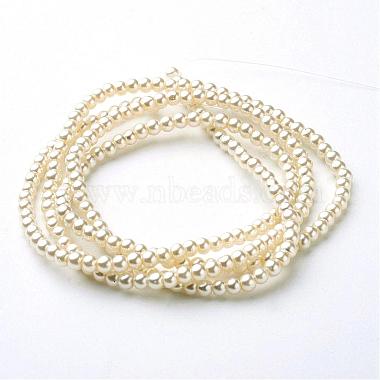 3mm Ivory Round Glass Pearl Beads