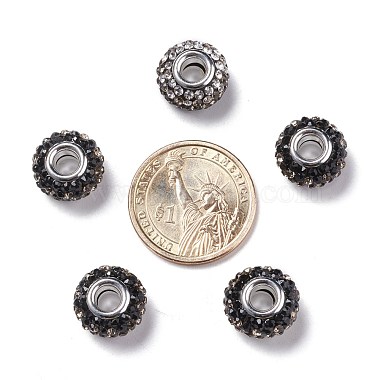 Two Tone Grade A Rhinestone Resin European Beads for Charm Bracelets(X-RPDL-RPDL-N007-12)-2
