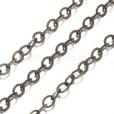 Brass Flat Oval Cable Chains(X-CHC025Y-AB)-2
