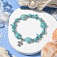 Starfish & Turtle Dyed Synthetic Turquoise Beaded Stretch Bracelets(BJEW-JB10925-02)-2